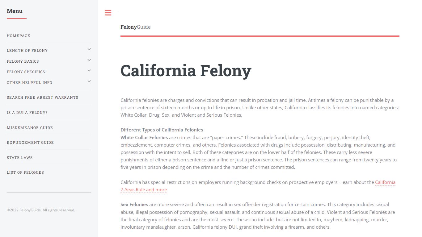 California Felony - FelonyGuide